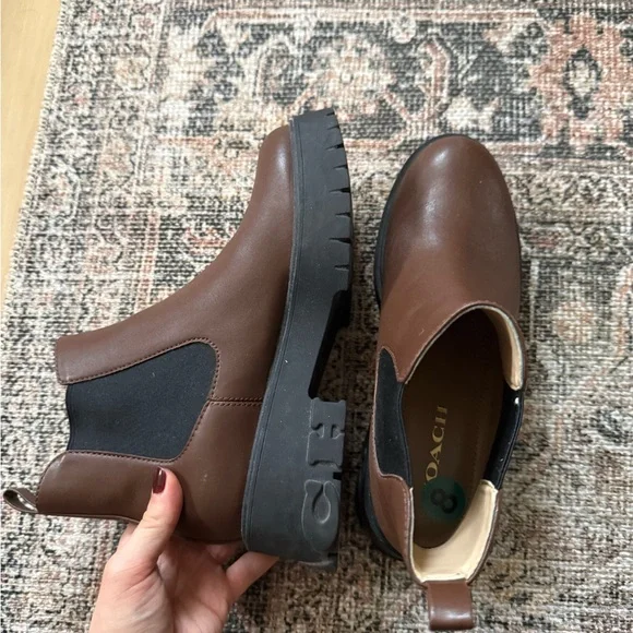 Coach Reid Platform Chelsea Ankle Boots - Walnut - Picture 7 of 9